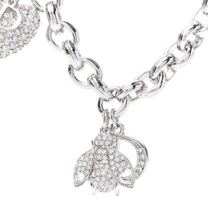 Christian Dior Crystal Charms Necklace Silver 4 of 8