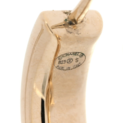 Chanel Pearl Crystal Baguette No 5 Lock Drop Earrings Gold Pearly White 4 of 5