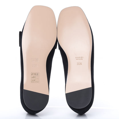 Gucci Velvet Etoile Pearl Embellished Loafers 35.5 Black 5 of 10