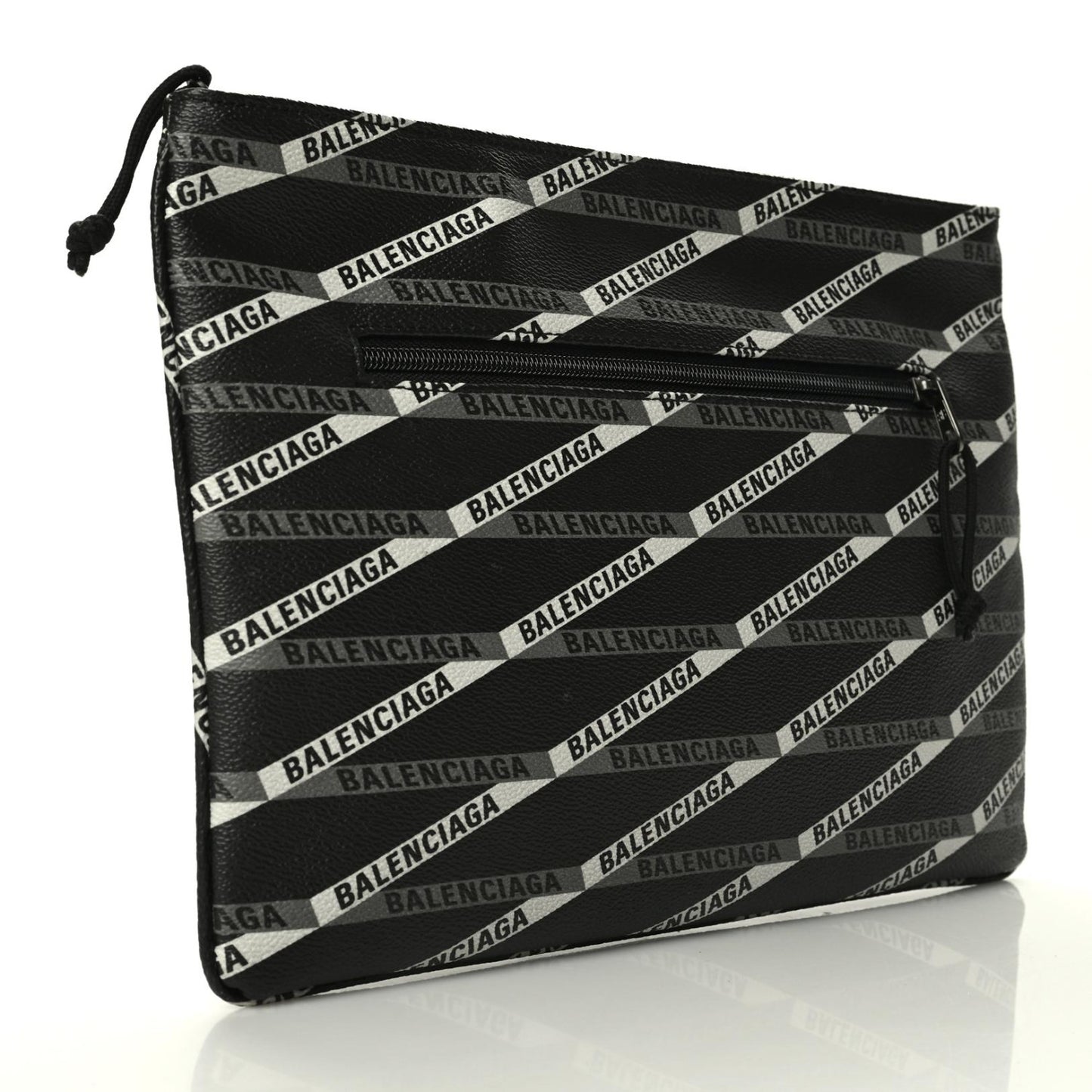 Coated Canvas Losange Monogram Zip Pouch Black Grey