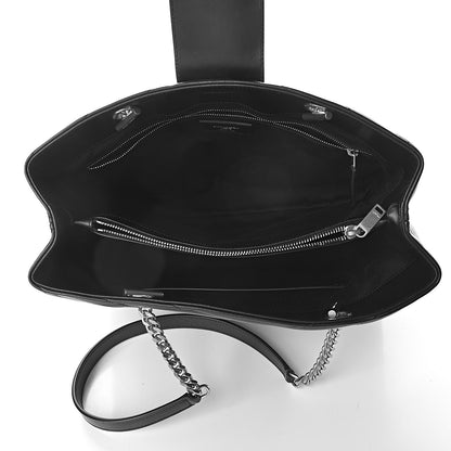 Saint Laurent Calfskin Y Quilted Monogram Large Loulou Shopper Black 5 of 9