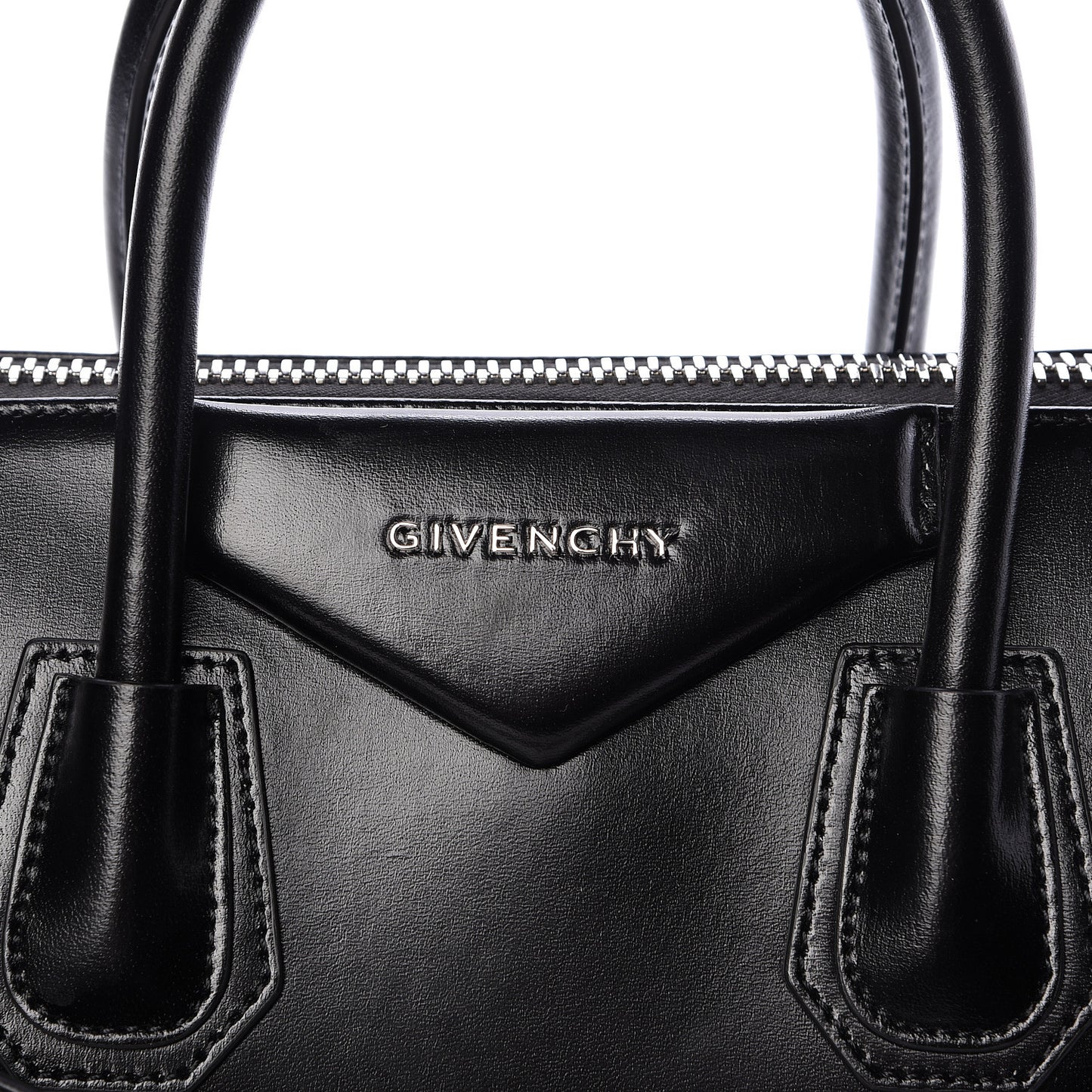 Shiny Lord Calfskin Small Antigona Black
