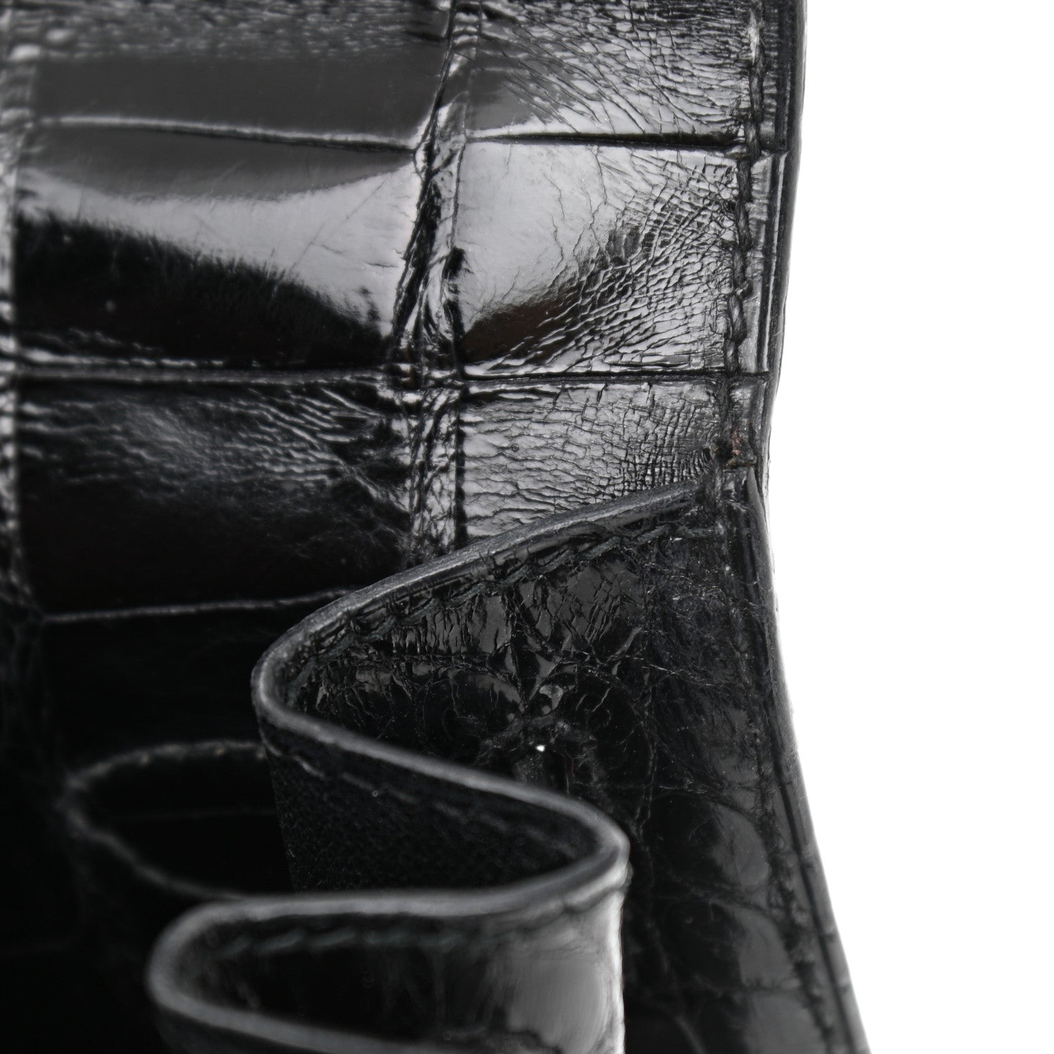 Hermes Shiny Alligator Kelly Sellier 28 Black 13 of 19