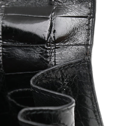 Hermes Shiny Alligator Kelly Sellier 28 Black 13 of 19