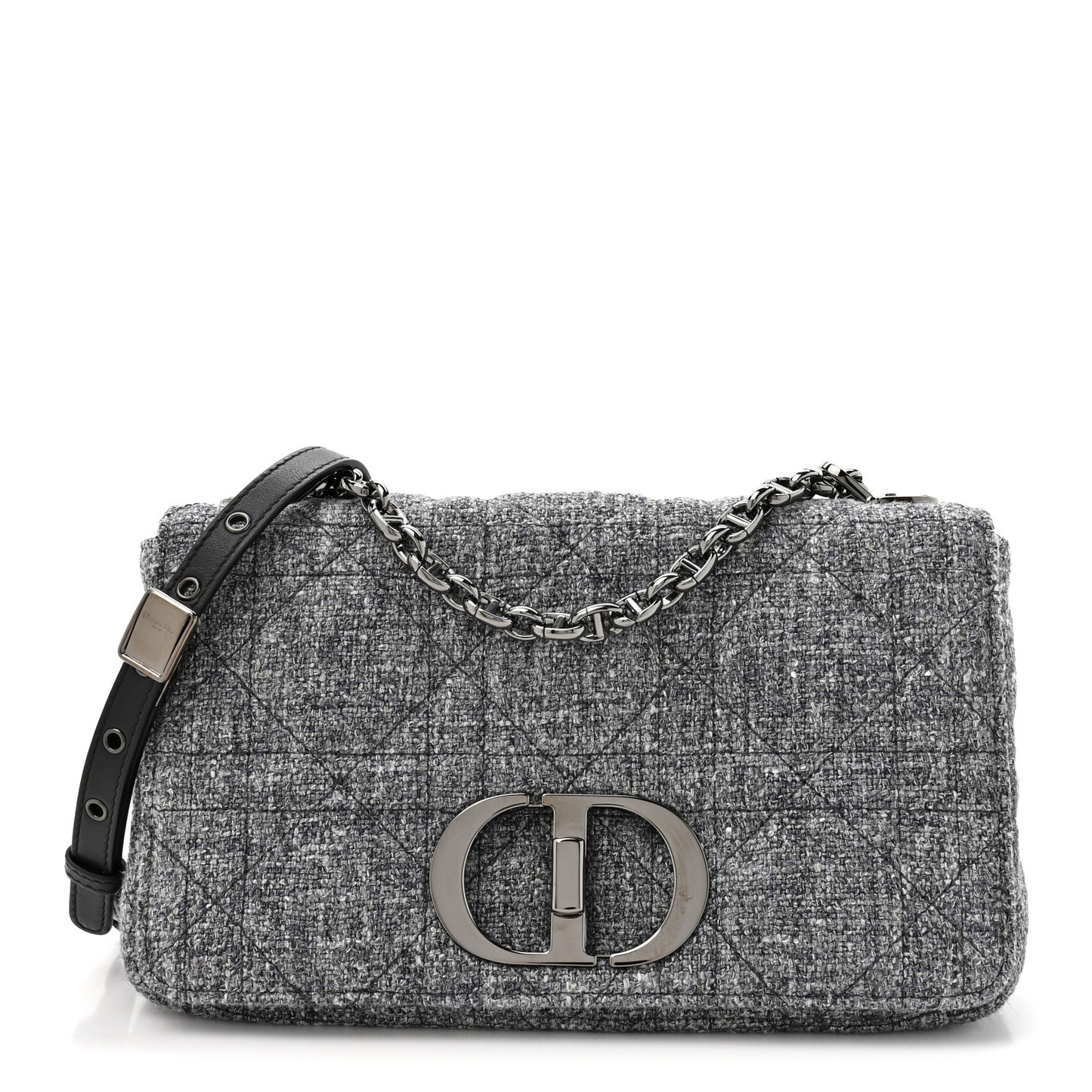 Tweed Macrocannage Medium Caro Bag Black
