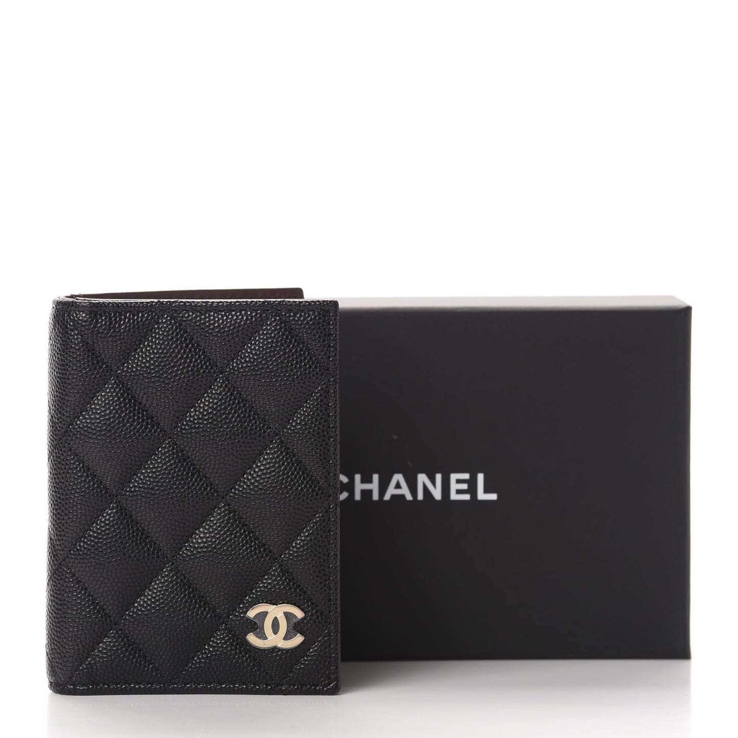 Caviar Quilted Card Holder Wallet Black