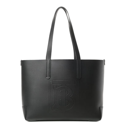 Burberry Calfskin TB Motif Embossed Medium Tote Black 1 of 11