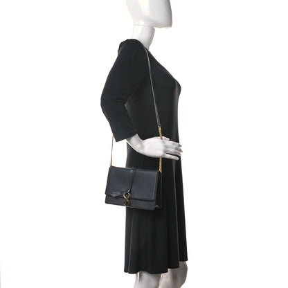 Chloe Grained Calfskin Alphabet Clutch Shoulder Bag Black 2 of 10