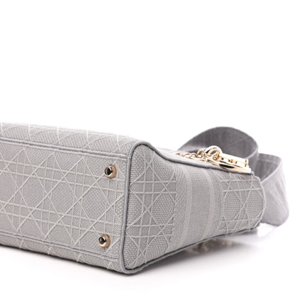 Christian Dior Canvas Embroidered Cannage Medium Lady D-Lite Gray 9 of 11