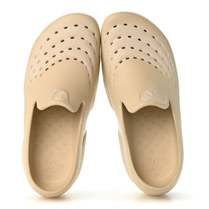Louis Vuitton Rubber Mens LV Shark Clogs 11 Beige 2 of 9