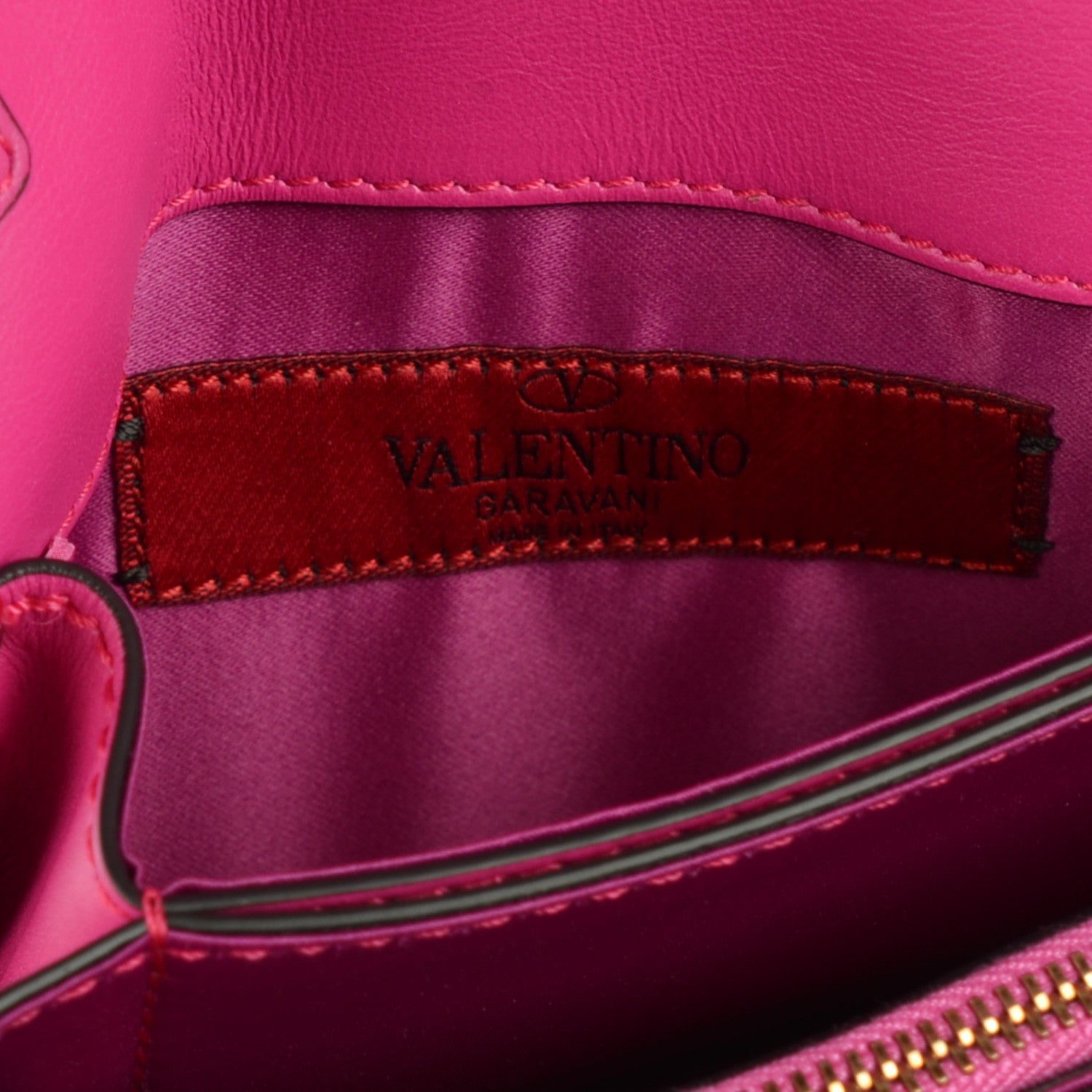 Valentino Garavani Vitello Rockstud Chain Flap Crossbody Bag Fuxia 6 of 8