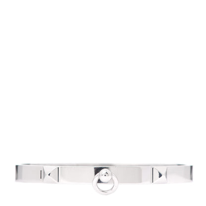 Hermes 18K White Gold PM Collier De Chien Bracelet LG 1 of 5