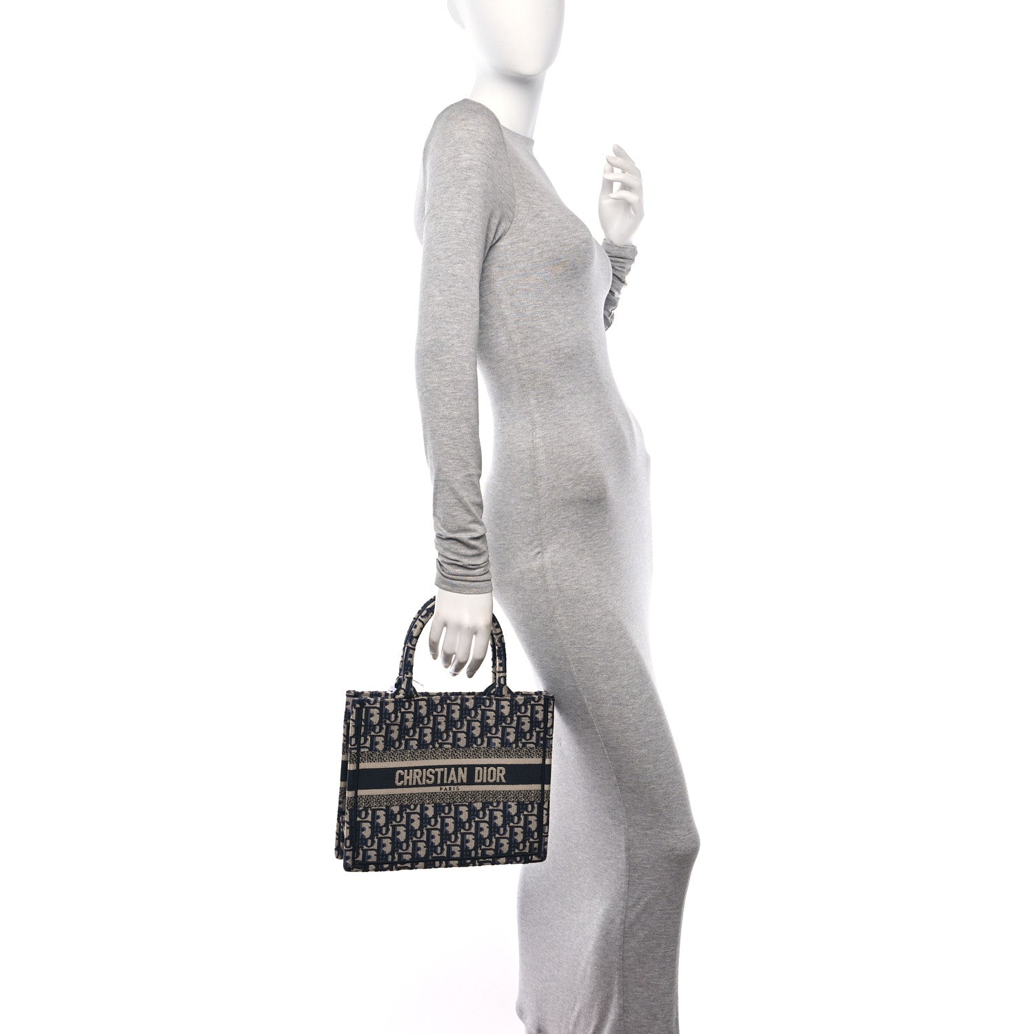 Christian Dior Oblique Small Book Tote Blue Multicolor 3 of 12