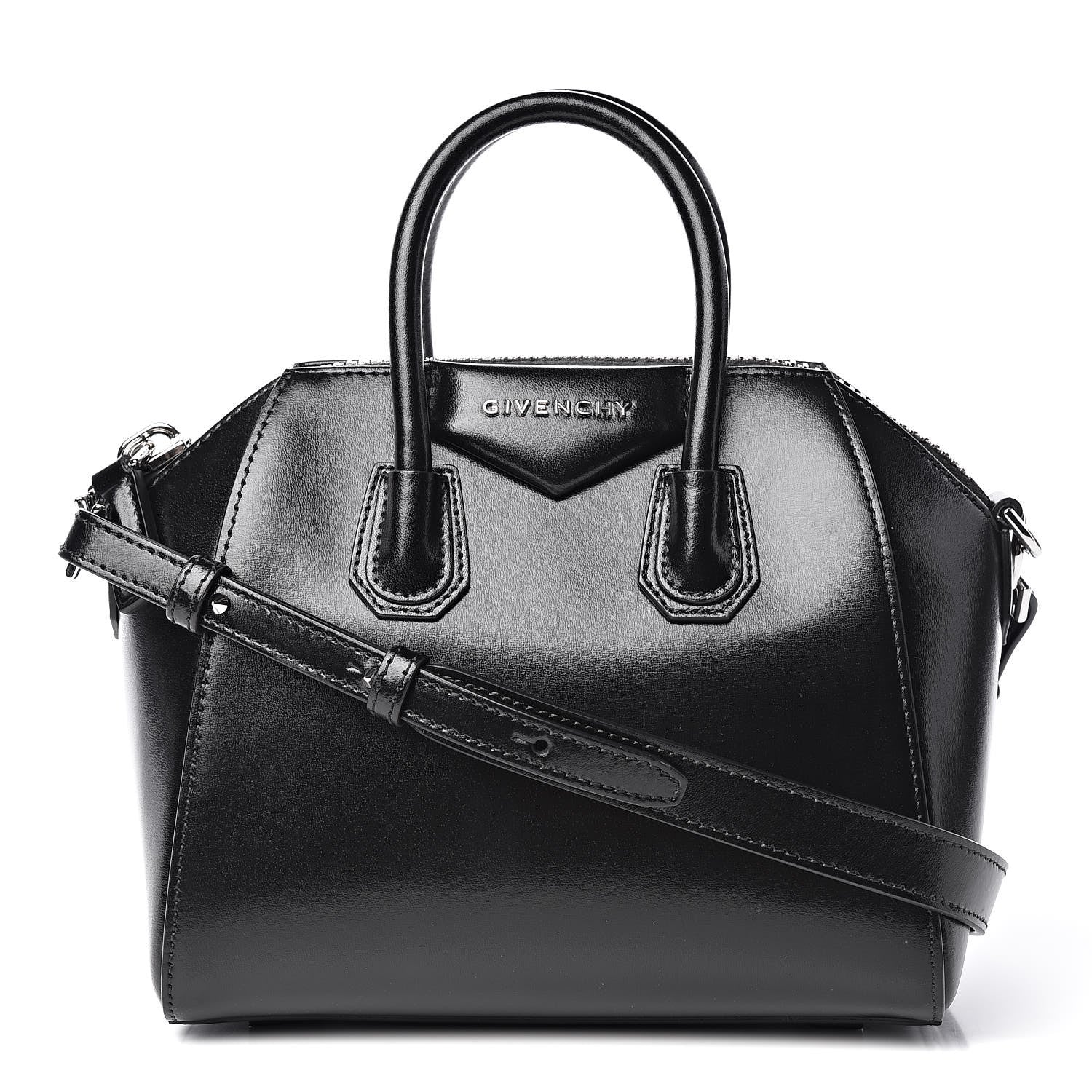 Givenchy Shiny Lord Calfskin Mini Antigona Black 1 of 9