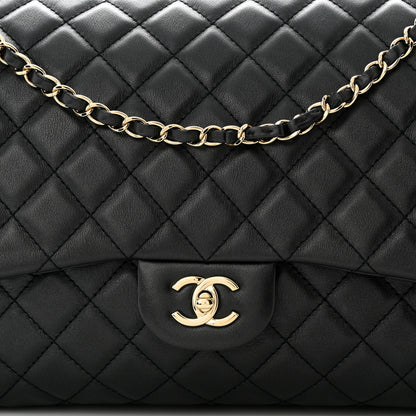 Chanel Metallized Calfskin Quilted Small XXL Travel Flap Bag Black 8 of 10