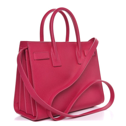 Saint Laurent Grained Calfskin Baby Sac De Jour Lipstick Fuchsia 4 of 8