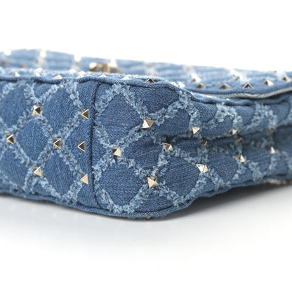 Valentino Garavani Denim Medium Rockstud Spike Shoulder Bag Denim 9 of 9