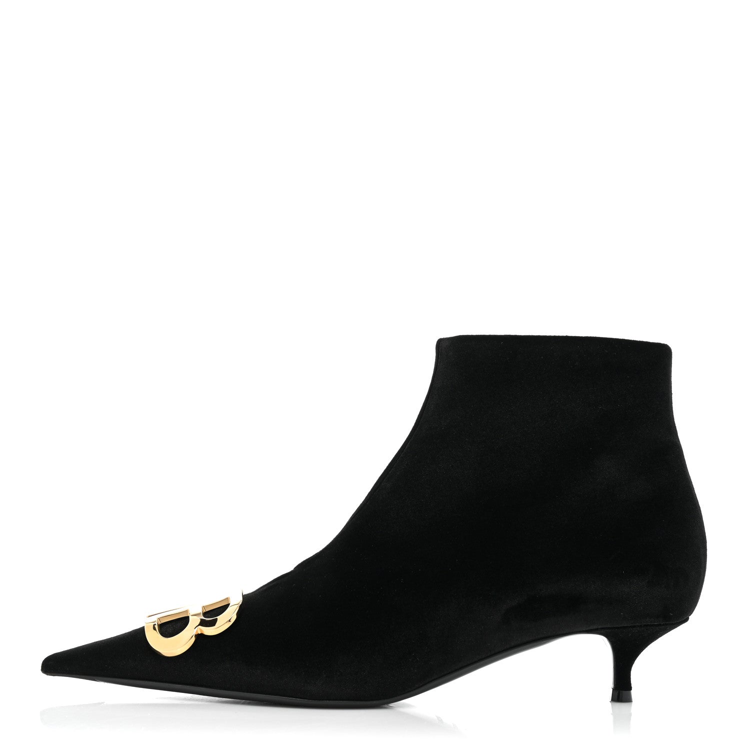 Balenciaga Velvet BB Pointy Toe Ankle Booties 41 Black Vintage 1 of 8