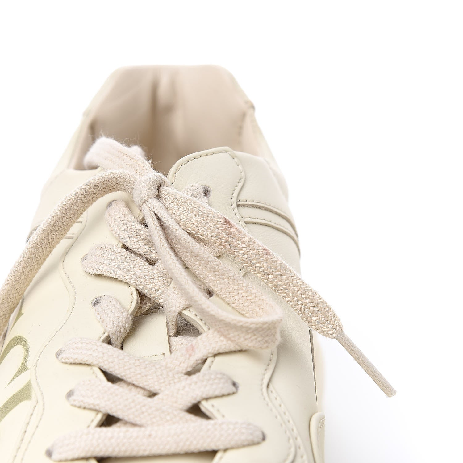 Gucci Calfskin Logo Womens Rhyton Sneakers 39 Ivory 9 of 9