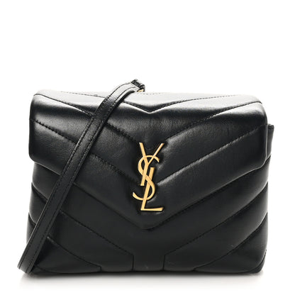 Saint Laurent Calfskin Y Quilted Monogram Toy Loulou Crossbody Bag Black 1 of 10
