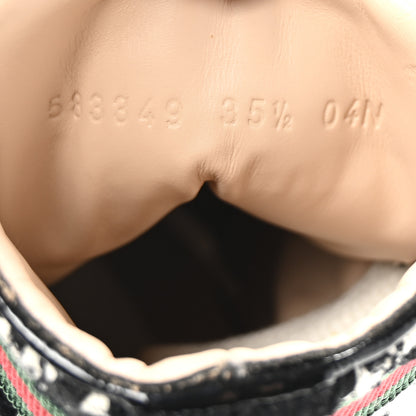 Gucci Tweed GG Monogram Lace Up Combat Ankle Boots 35.5 Black 8 of 9