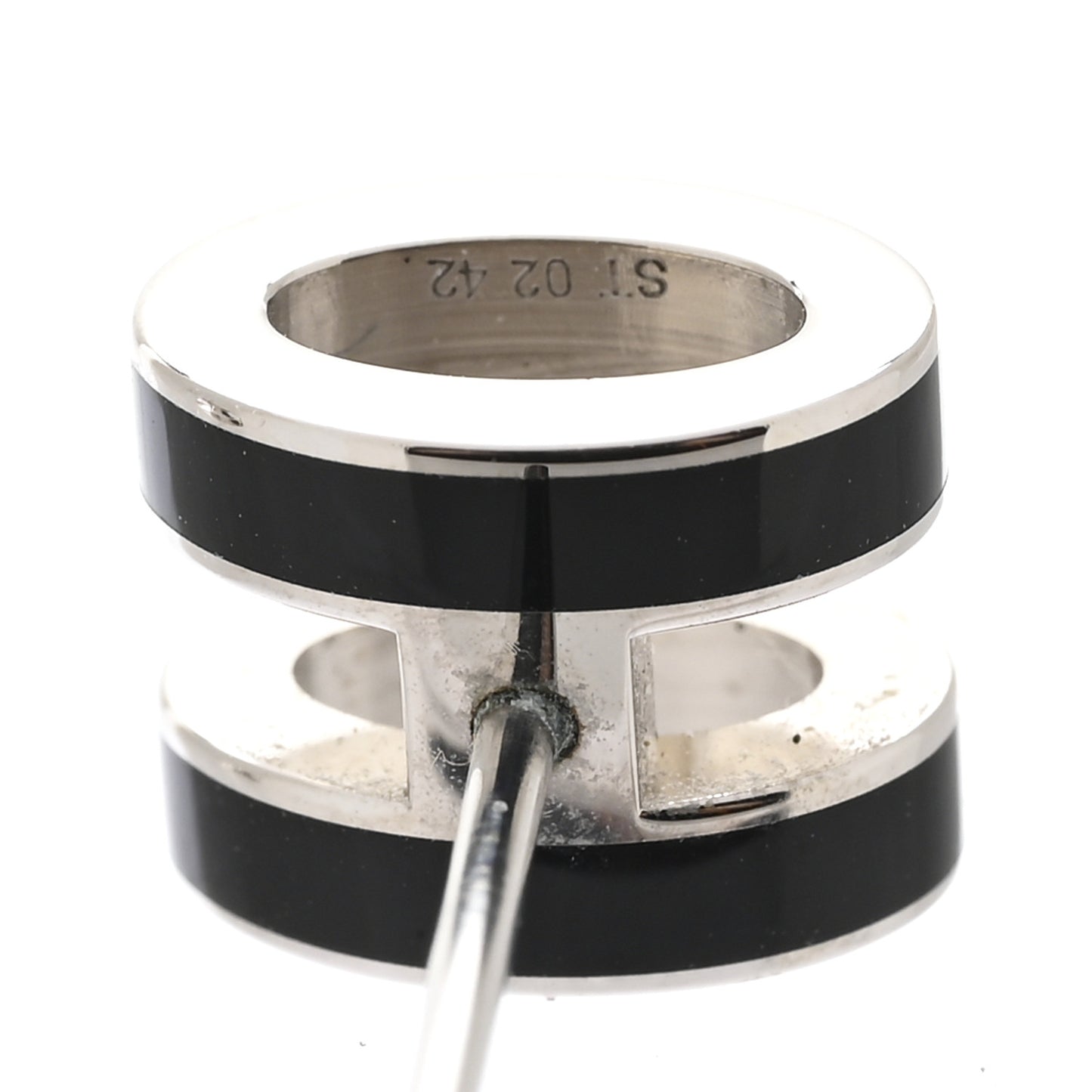 Palladium Lacquered Mini Pop H Earrings Black