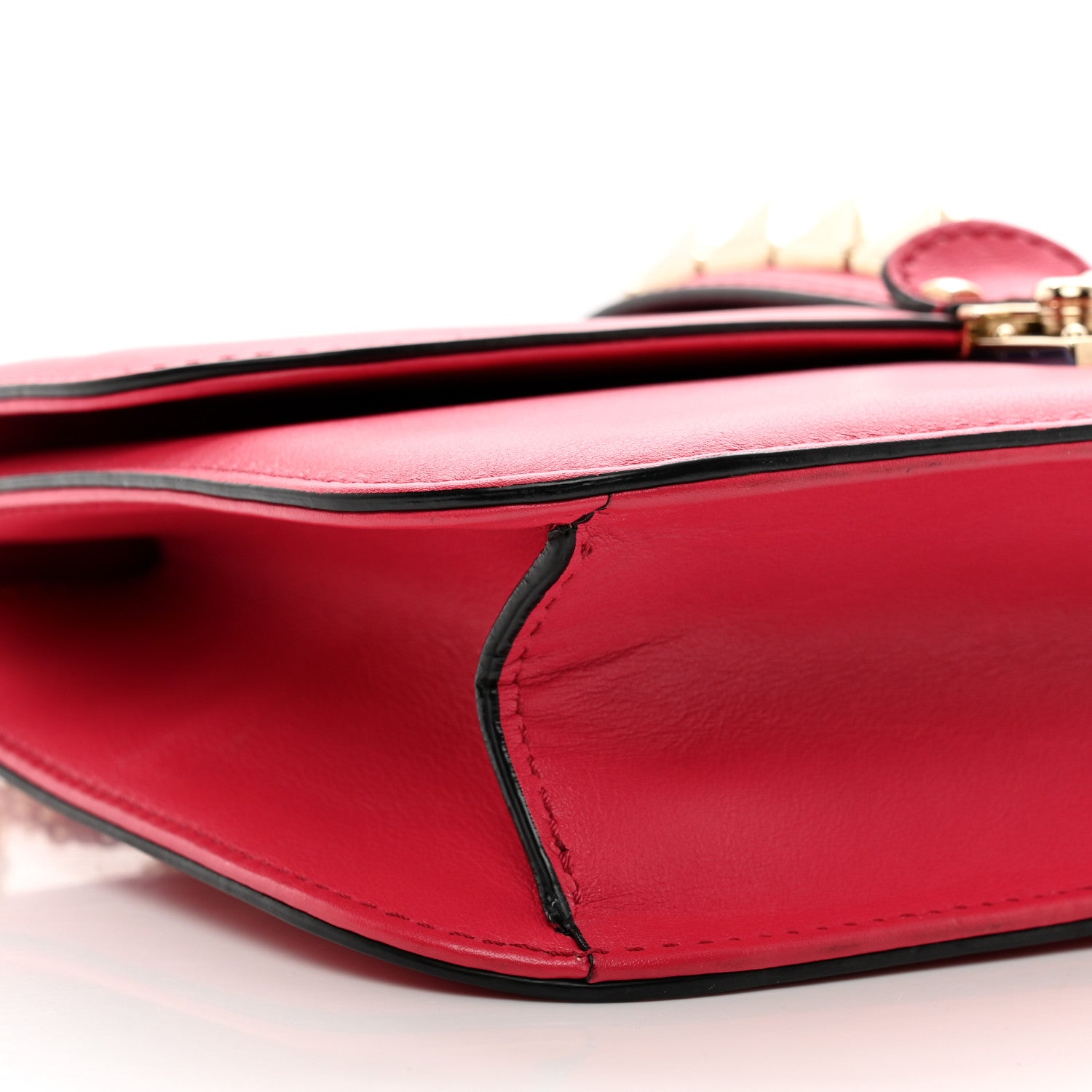 Valentino Garavani Vitello Medium Glam Lock Rockstud Flap Deep Rose 8 of 10