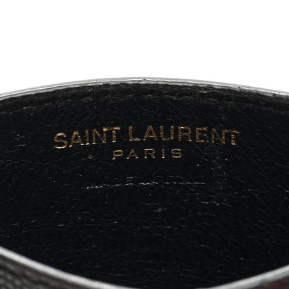 Saint Laurent Grain De Poudre Matelasse Chevron Monogram Credit Card Case Black 6 of 8