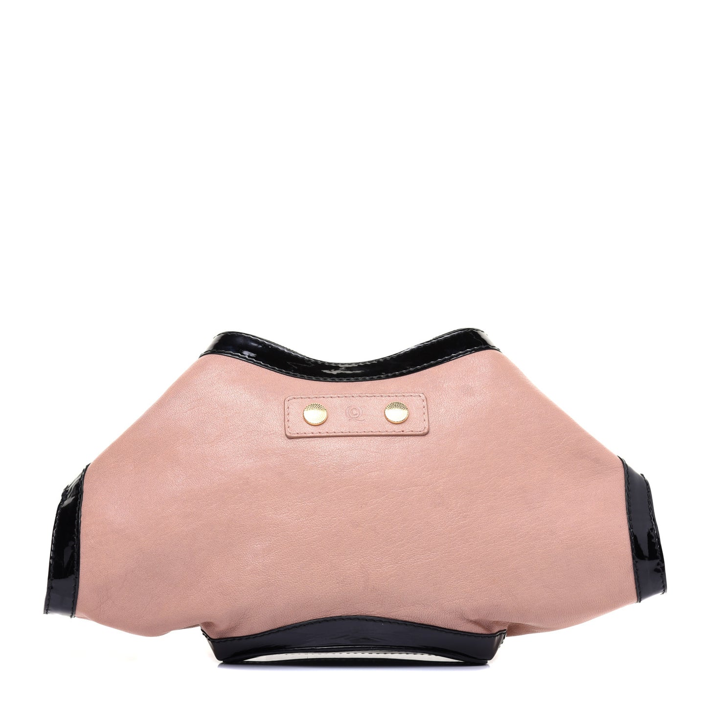 Lambskin Patent De Manta Clutch Pink Black