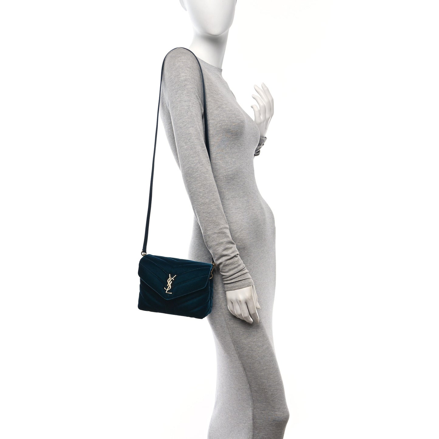 Velvet Y Quilted Monogram Toy Loulou Chain Satchel Dark Ottanio