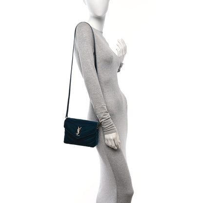 Saint Laurent Velvet Y Quilted Monogram Toy Loulou Chain Satchel Dark Ottanio 2 of 11