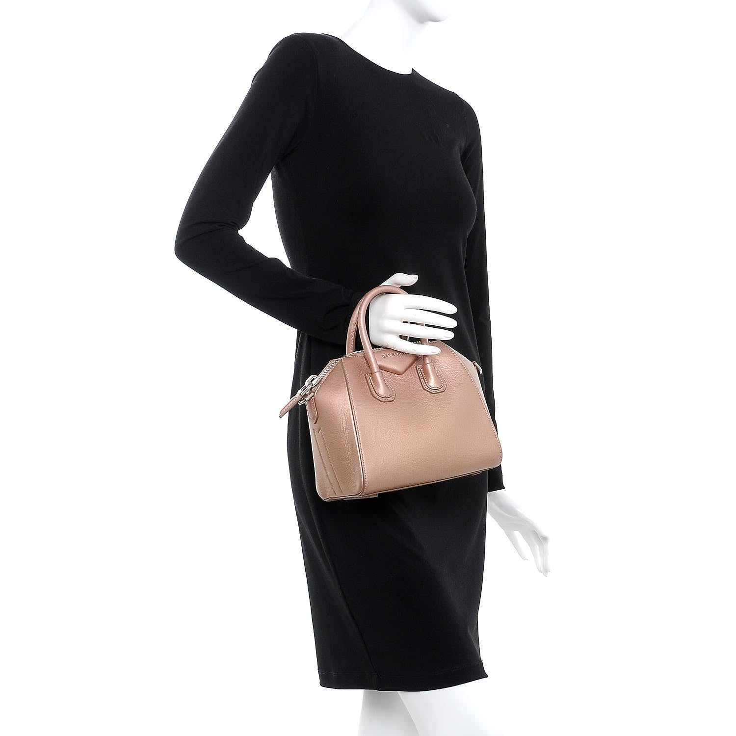 Givenchy Metallic Sugar Goatskin Mini Antigona Light Pink 3 of 9