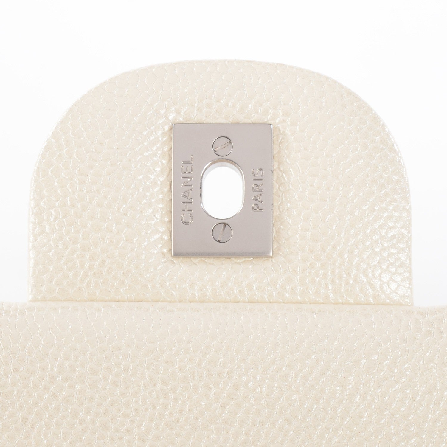 Chanel Pearly Caviar Quilted Jumbo Double Flap Dark White 9 of 11