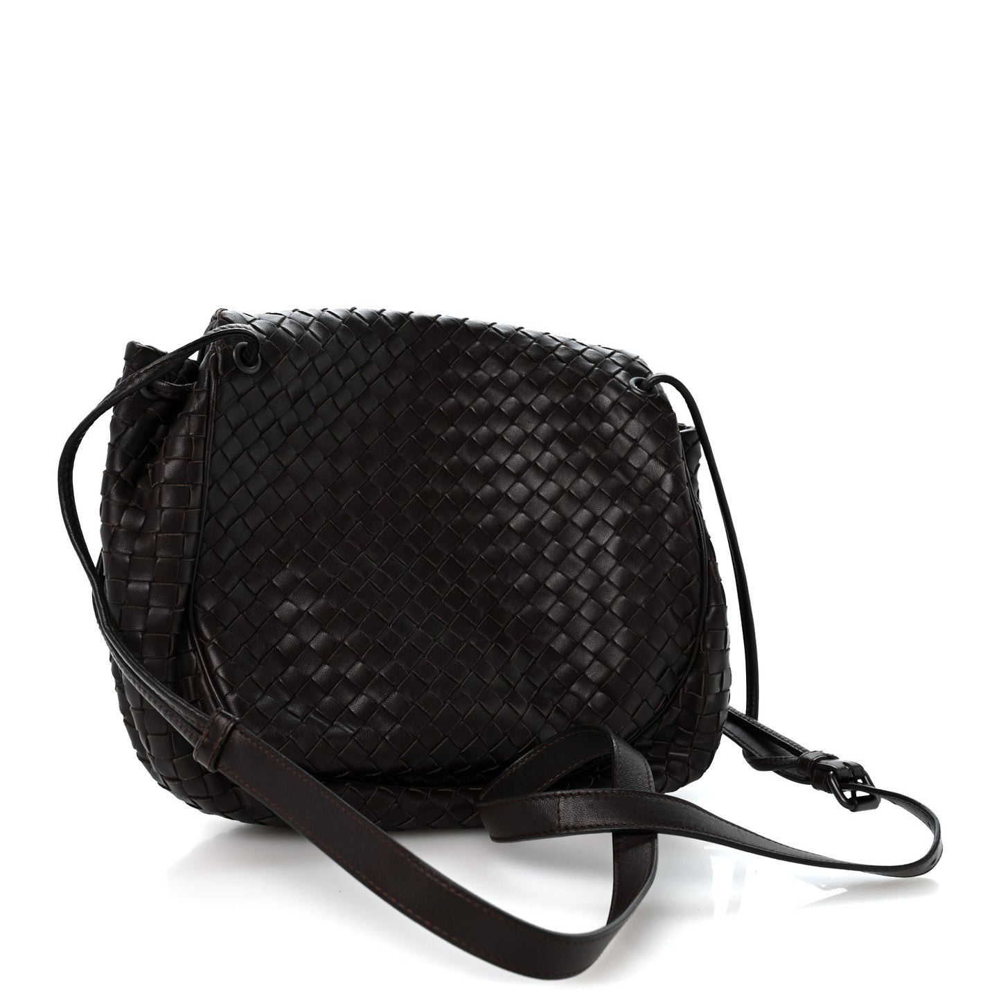 Nappa Intrecciato Messenger Bag Ebano