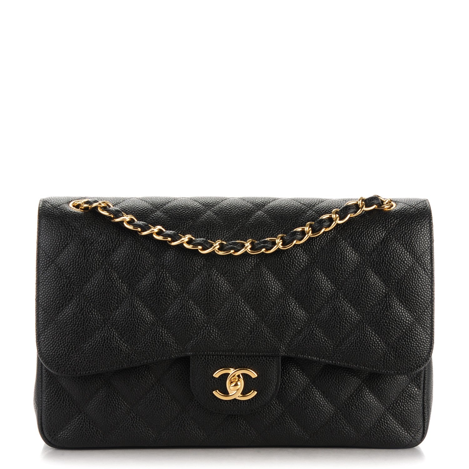 Chanel Caviar Quilted Jumbo Double Flap Black 1 of 8
