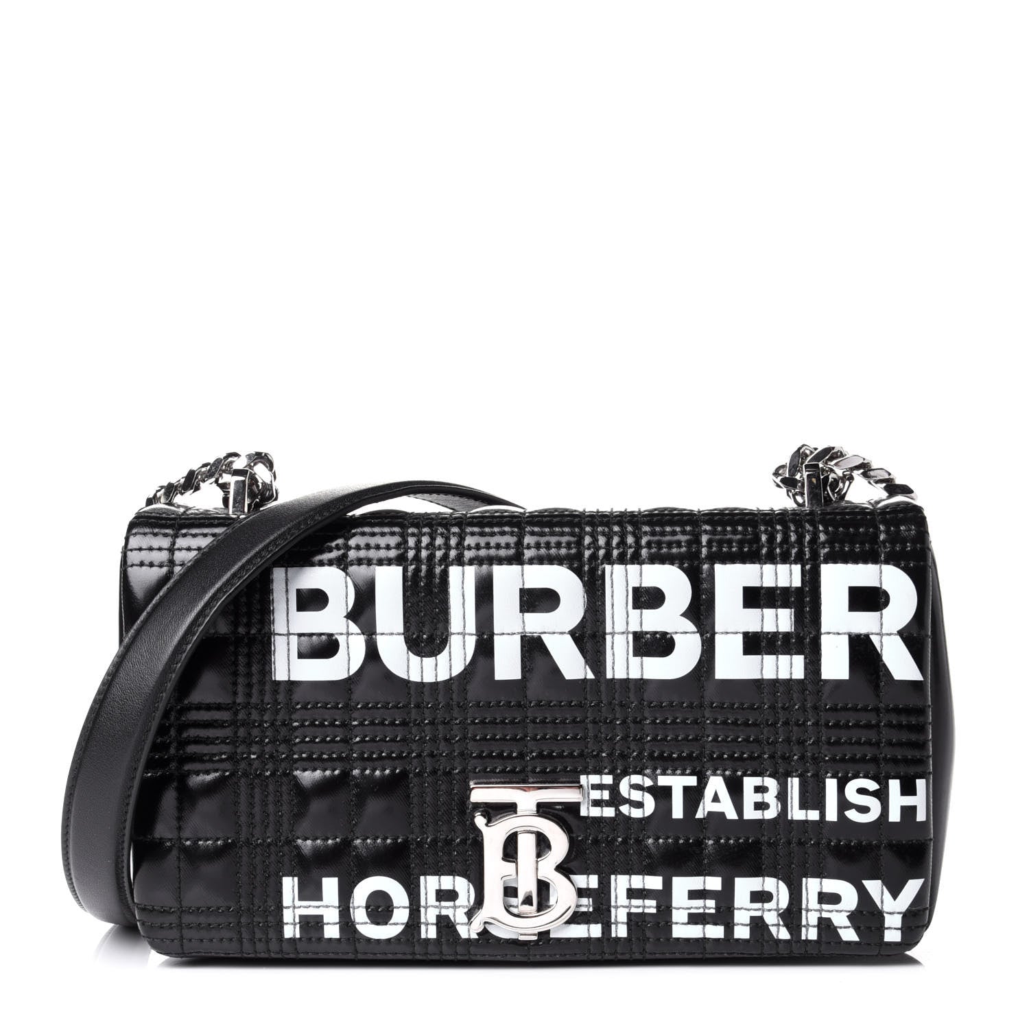 Burberry Patent Quilted Horseferry Print Small Lola Bag Black 1 of 4