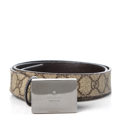 Gucci GG Supreme Monogram Plaque Belt 90 36 Dark Brown 1 of 6