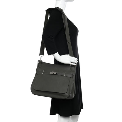 Hermes Taurillon Clemence Jypsiere 34 Vert De Gris 2 of 11
