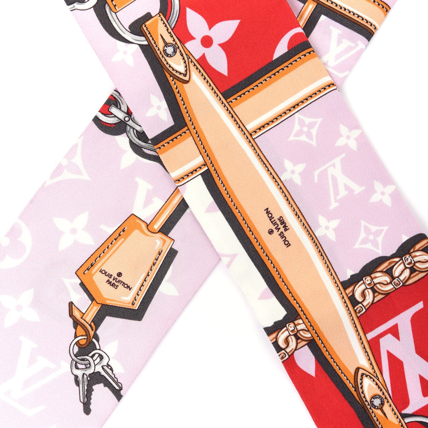 Louis Vuitton Silk Monogram Giant Confidential Bandeau Rouge 2 of 5