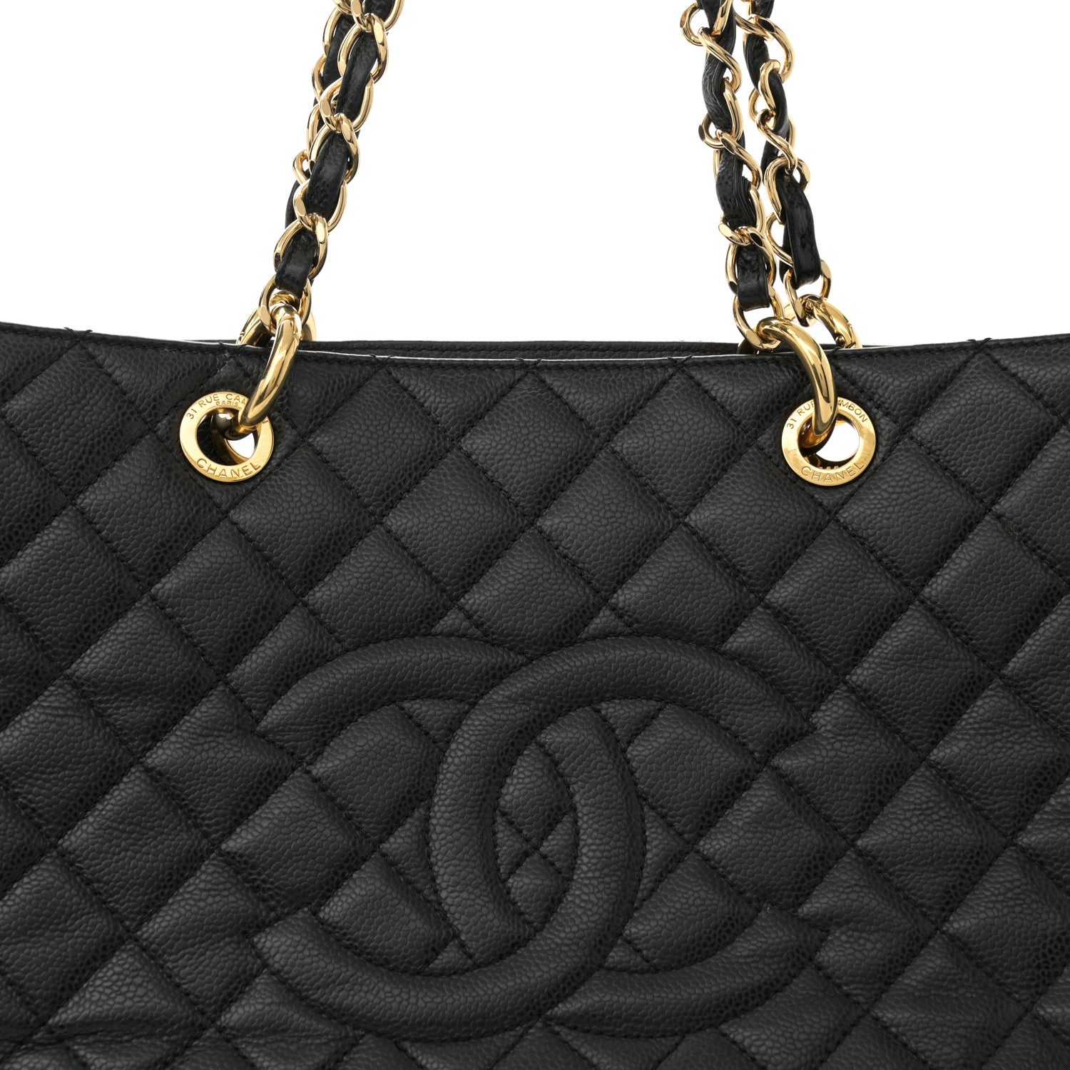 Chanel Caviar Quilted Grand Shopping Tote GST Black 8 of 12