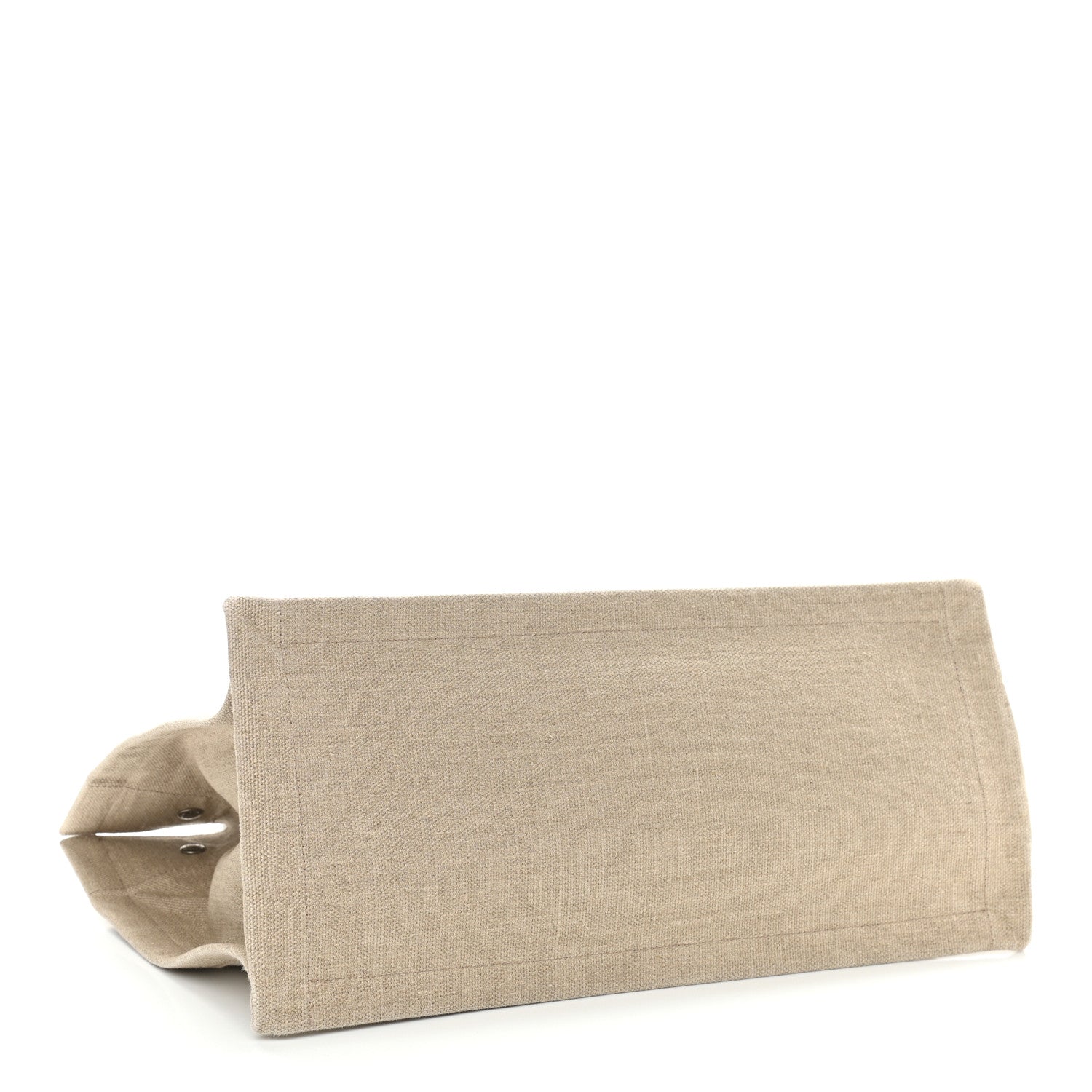 Saint Laurent Linen Calfskin Small Rive Gauche Tote Greggio Natural 4 of 11
