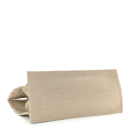Saint Laurent Linen Calfskin Small Rive Gauche Tote Greggio Natural 4 of 11