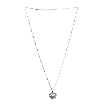 Chopard 18K White Gold 3 Diamond Happy Diamond Icons Heart Pendant Necklace 3 of 8
