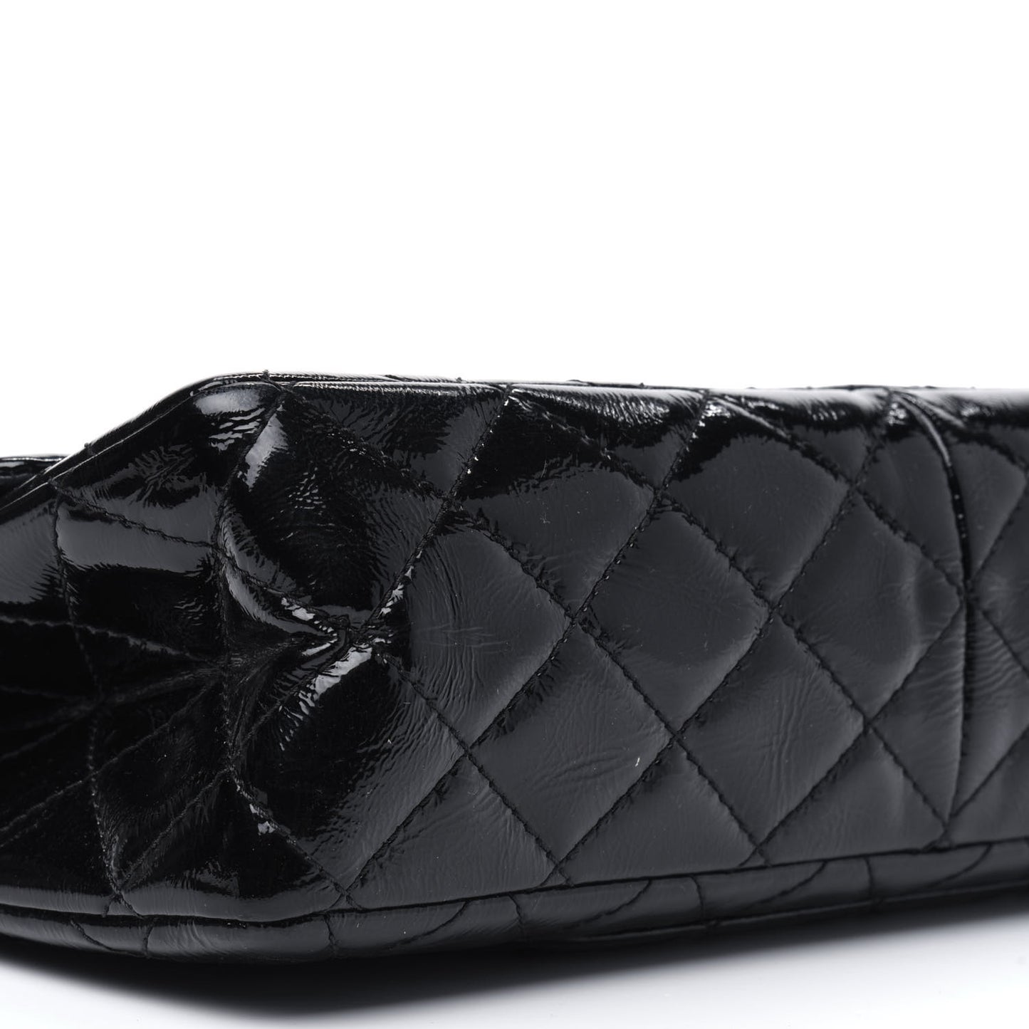 Distressed Patent Quilted 2.55 Reissue 227 Flap Black
