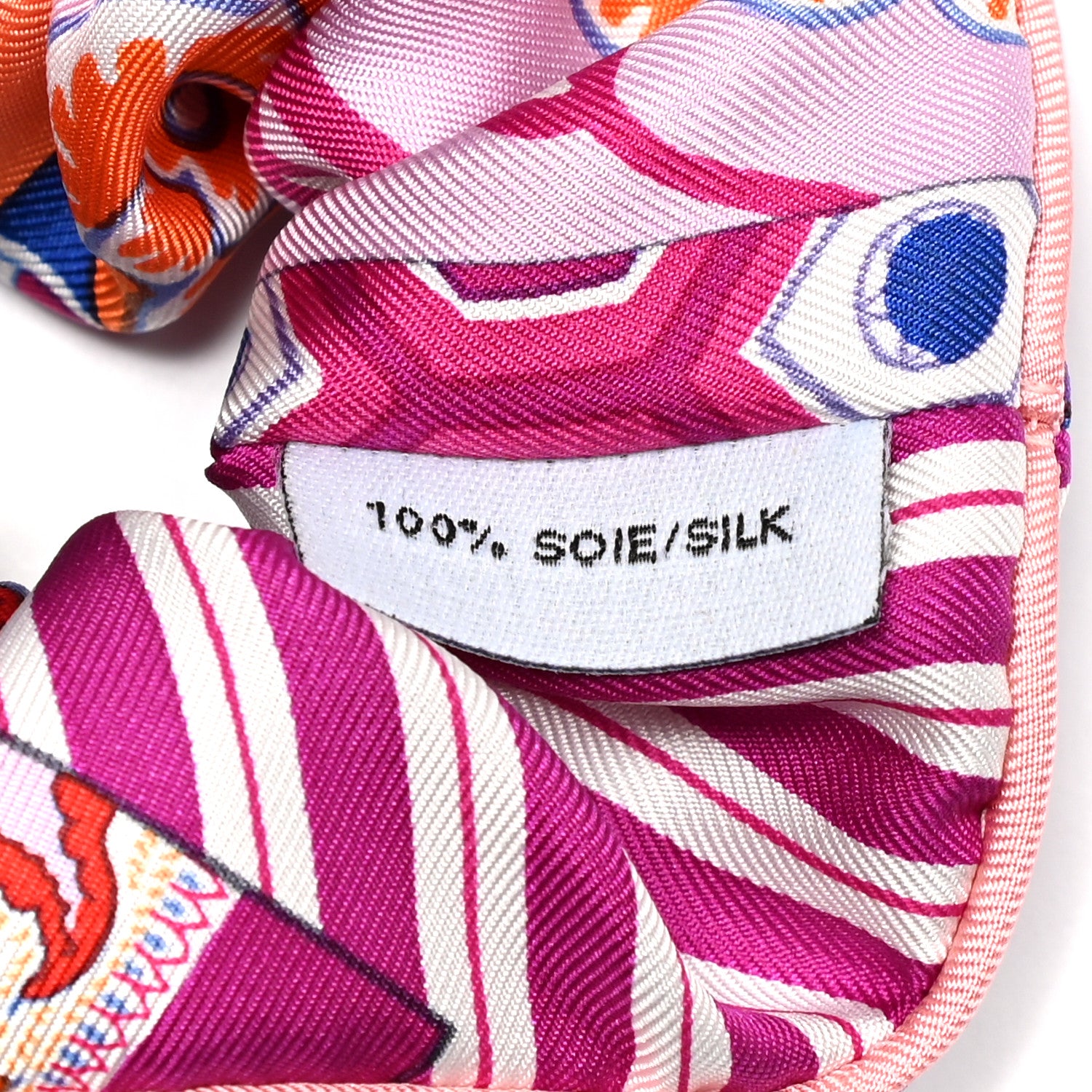 Hermes Silk Patchwork Claudia Scrunchie Multicolore 4 of 4