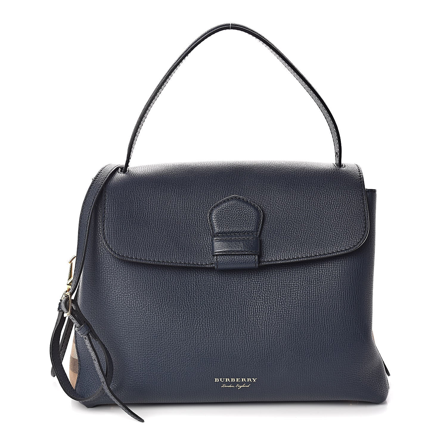 Burberry Derby Calfskin House Check Medium Camberley Ink Blue 1 of 10