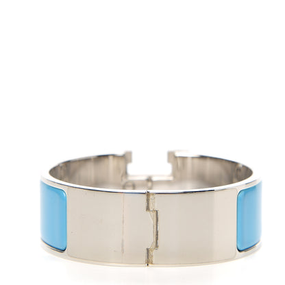 Hermes Enamel Wide Clic Clac H Bracelet PM Blue Jean 2 of 3