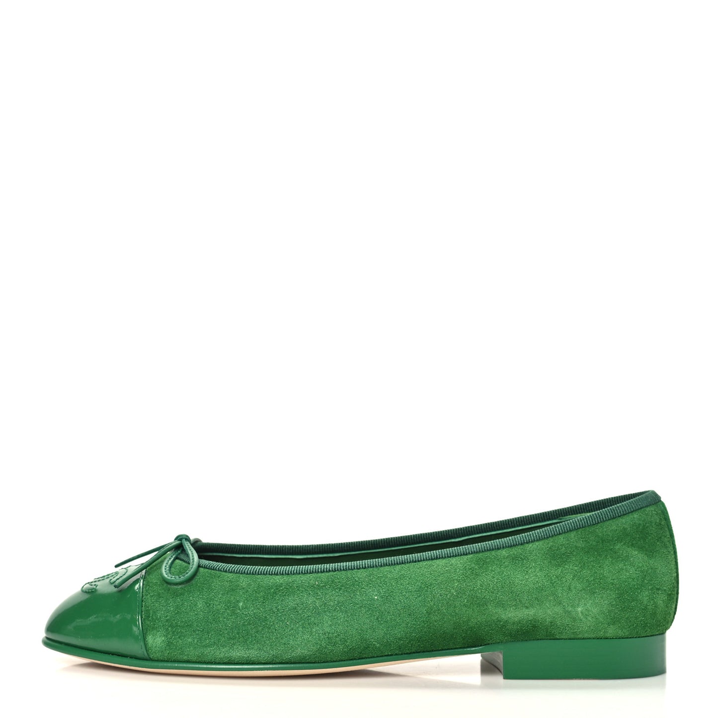 Suede Patent Cap Toe CC Ballerina Flats 37.5 Green