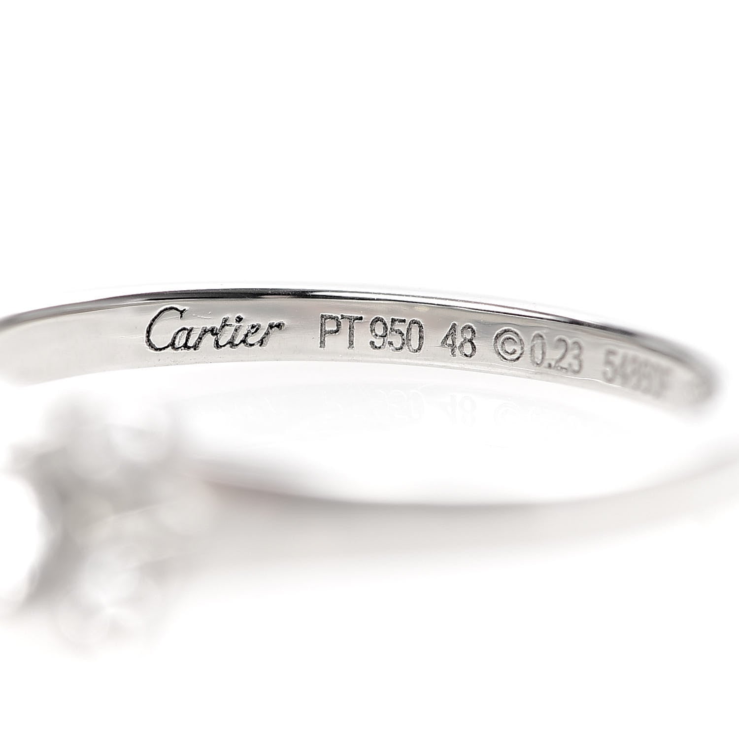 Cartier Platinum Diamond .23ct Ballerine Solitaire Engagement Ring 48 4.5 4 of 7