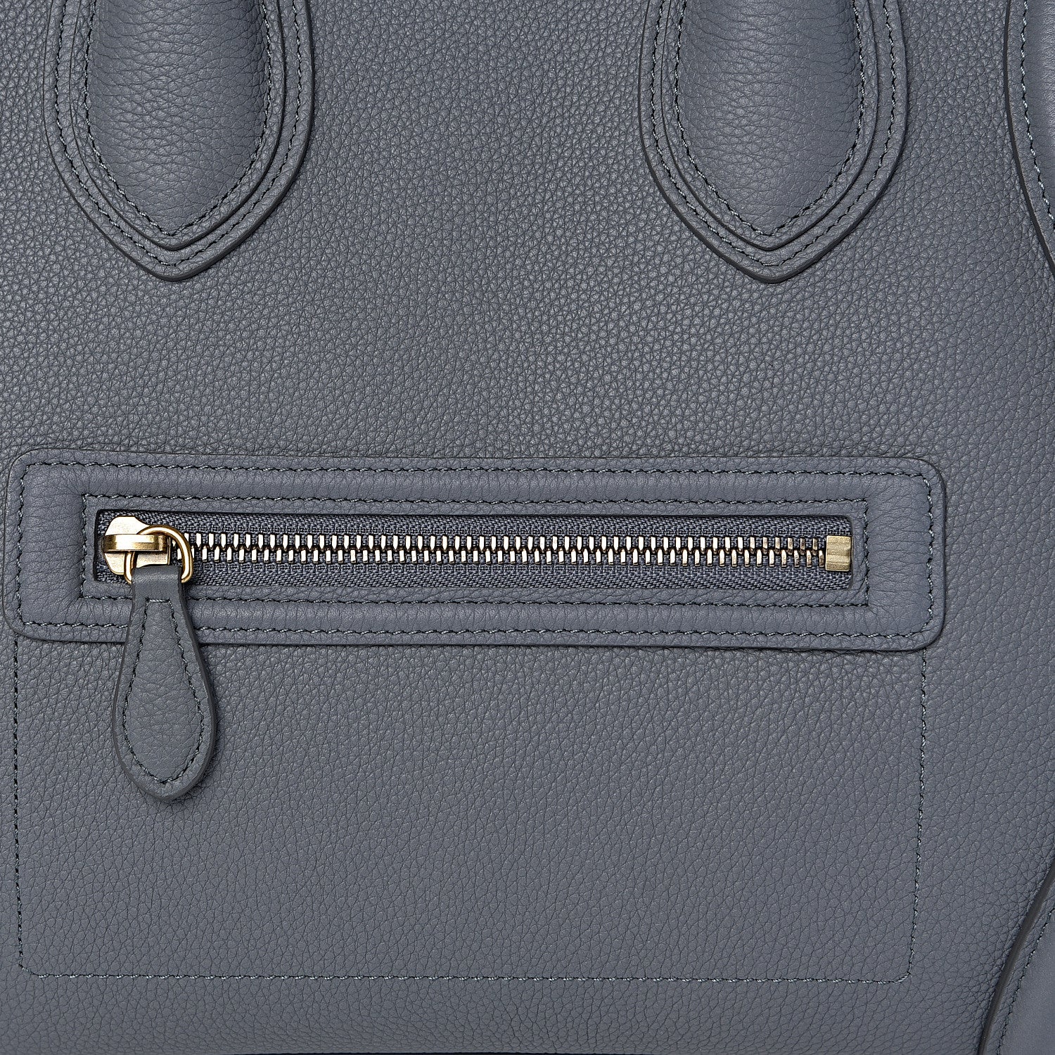 Celine Drummed Calfskin Mini Luggage Kohl 11 of 11
